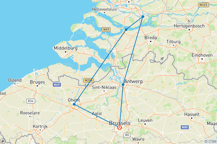 Map of DISCOVERING BELGIUM: Brussels - Brussels MS VistaGracia
