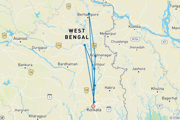 Carte du circuit La croisière Diwali