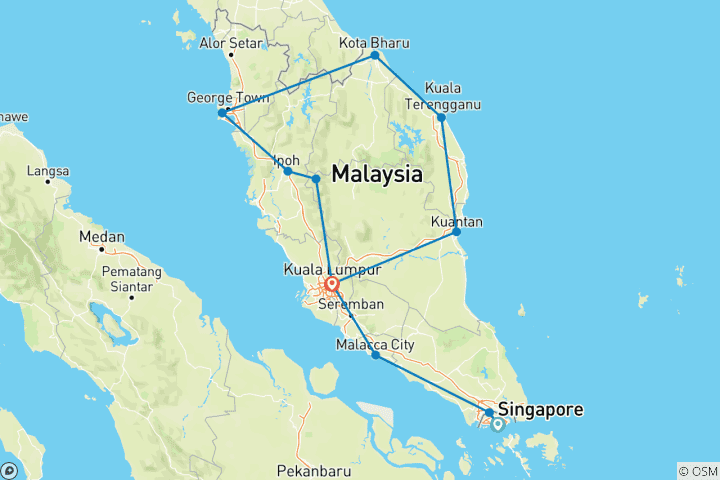 Map of 15 Tage: Singapur und Halbinsel Malaysia