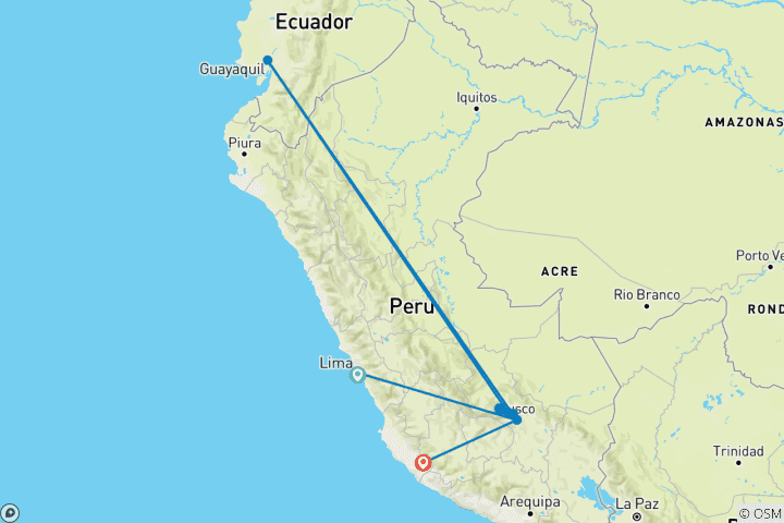 Carte du circuit Sur les traces de Darwin | Plus Machu Picchu (Route de l'Est) (2024)