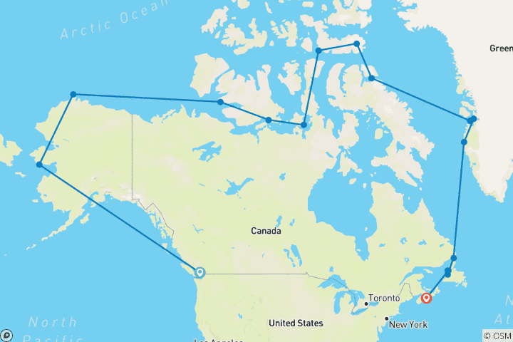 Carte du circuit Dans le sillage des grands explorateurs | Vers l'est