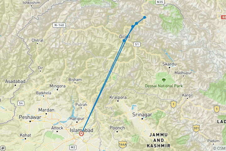 Map of Pakistan- Women's Expedition to Hunza Valley