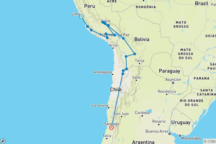 Map of On the Legendary Paths of the Incas