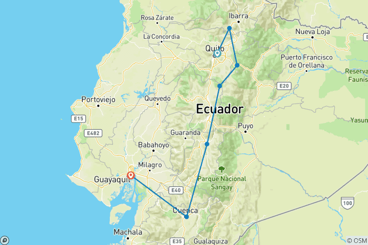 Map of Colorful Ecuador