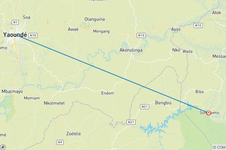 Map of Meeting of the Indigenous People of Cameroon