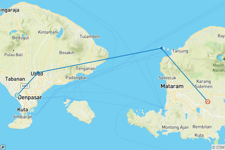 Map of Indonesian Twin Centre: Bali & Lombok