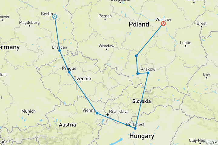 Map of From Berlin to Warsaw: Discovering Central Europe