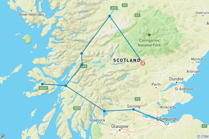 Map of Scotland Highlights