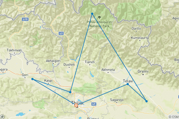 Map of Five-day vacation in Tbilisi