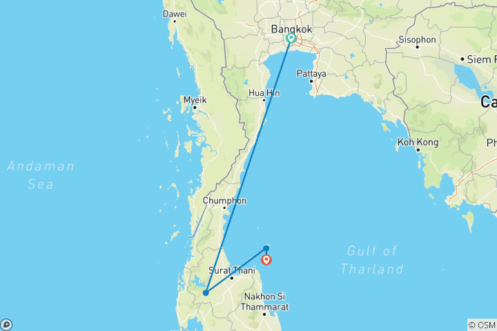 Map of 9 Days Thailand Exploration