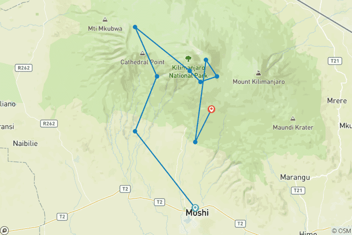 Map of Climb Mt.Kilimanjaro (Private Tour)