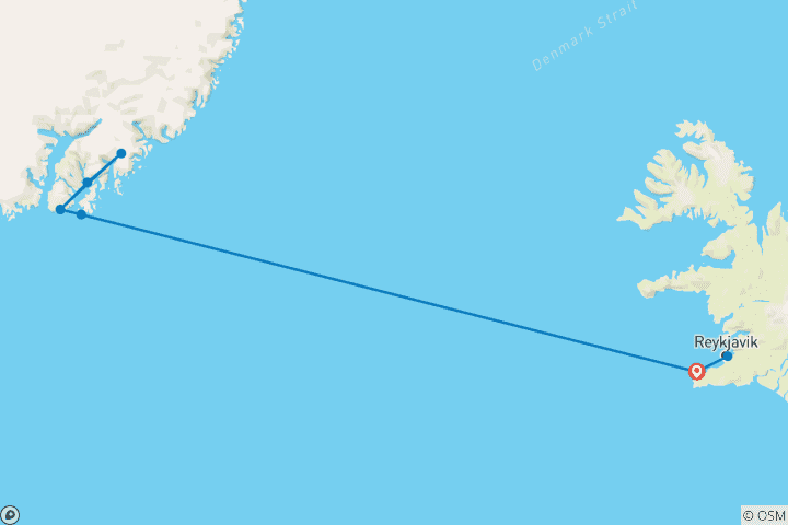 Map of Grönland - Wanderreisen in die Perle der Arktis, Ostgrönland