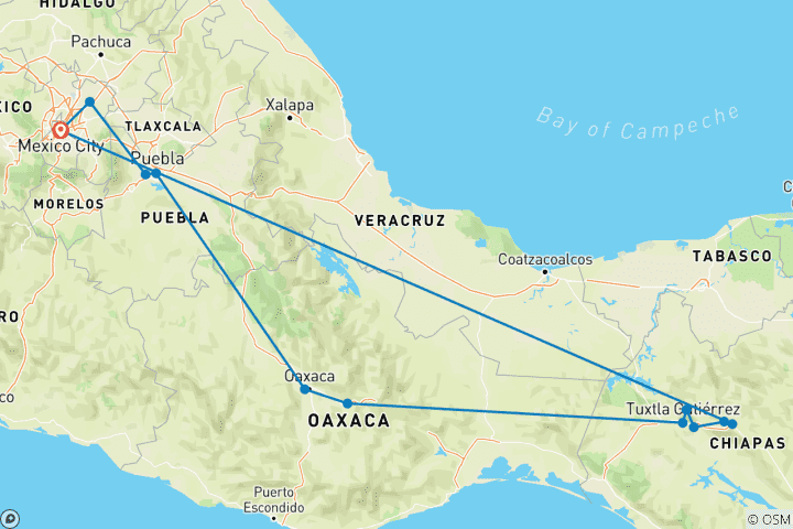 Mapa de Paseo mexicano