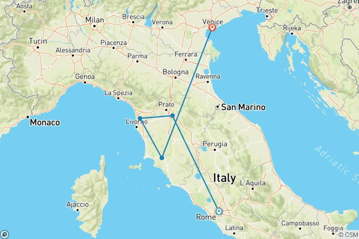 Map of Italian Triple Centre with A World Wonder