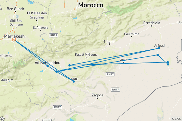 Map of New Year’s Eve In Desert Luxury Camp 3-Day Erg Chebbi Dune In  Merzouga Desert