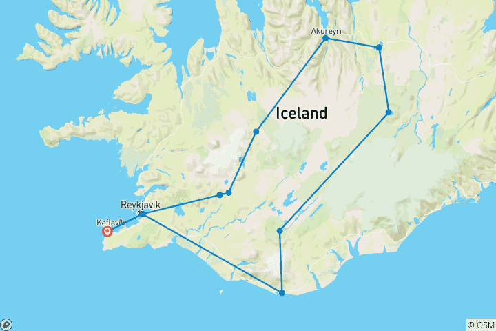 Karte von Island - Abenteuer Hochland für Alleinreisende