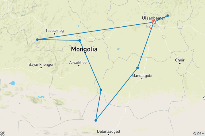 Map of Mongolei Rundreise: In der Weite liegt die Kraft