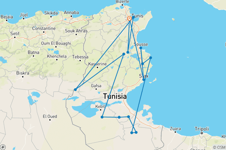 Map of Tunisia Expedition