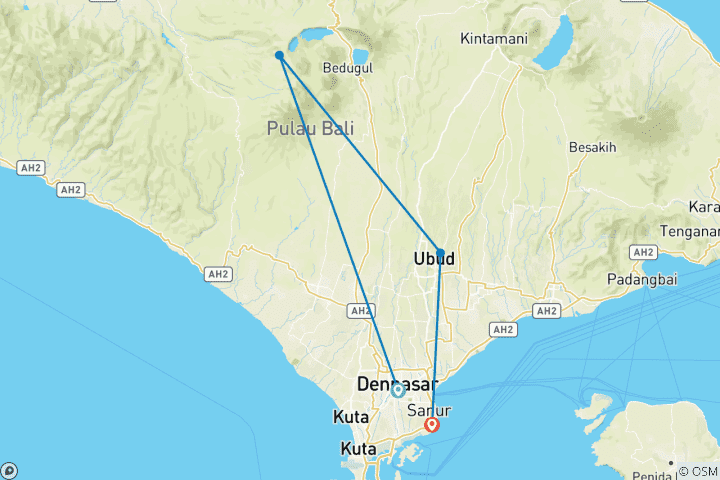 Map of 10 Days in Bali Dreams - Private Tour