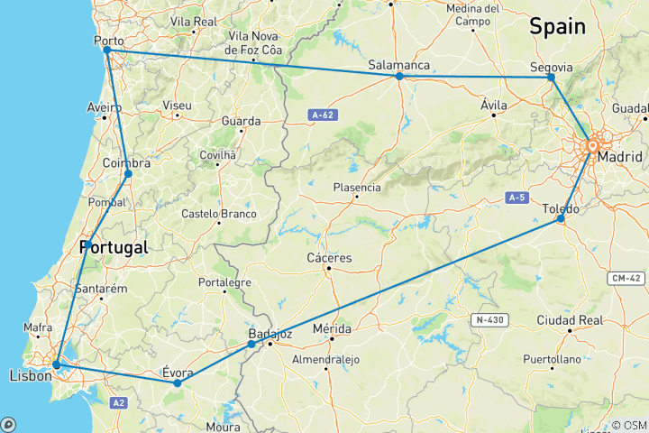 Karte von Die Reize Spaniens und Portugals (Mehrländer), deutschsprachiger Reiseleiter
