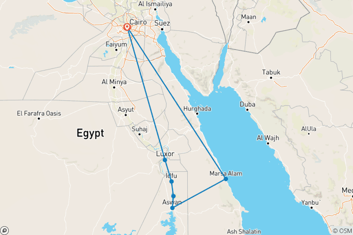 Carte du circuit Pharaon du Nil M