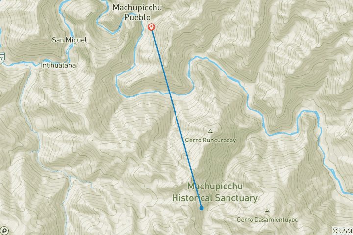 Carte du circuit Circuit privé avec guide pour le Machu Picchu