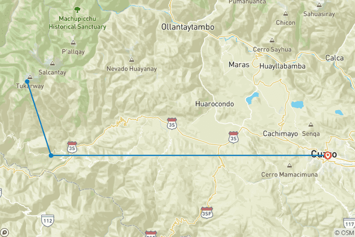 Map of Humantay Lake Tour Full Day from Cusco