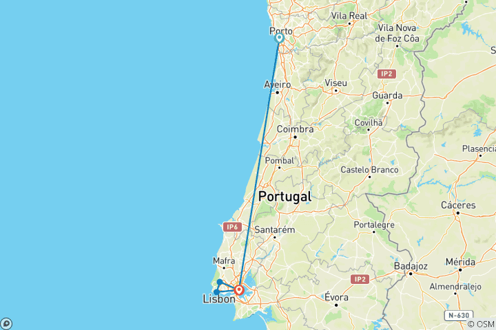 Map of Treasures of Portugal - 8 Days