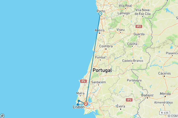 Mapa de tesoros de Portugal - 8 días