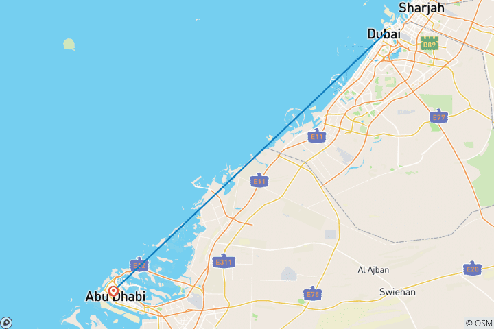 Map of 12- Day Enthralling Emirati Escapades