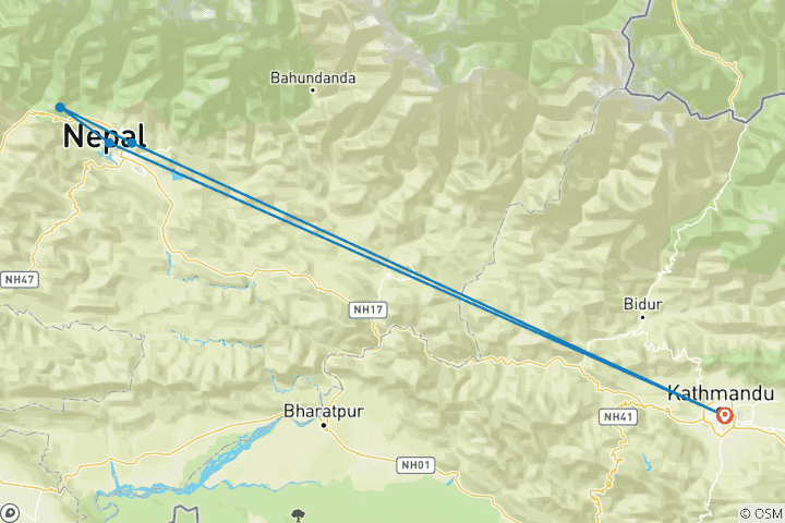 Map of Christmas Trekking at  Annapurna Region of  Nepal