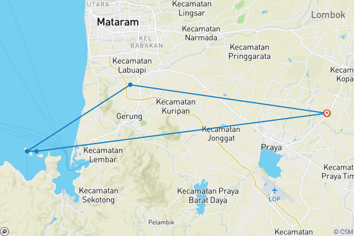 Carte du circuit Exploration de Lombok