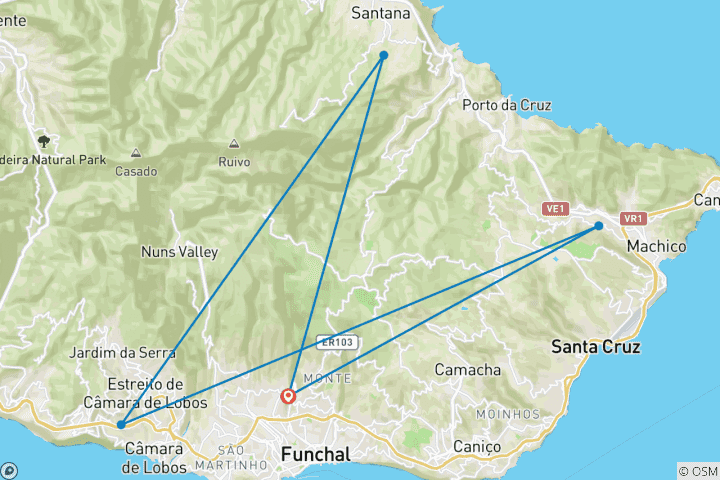 Carte du circuit Le meilleur de Madère en 5 jours : La perle éternelle de l'Atlantique