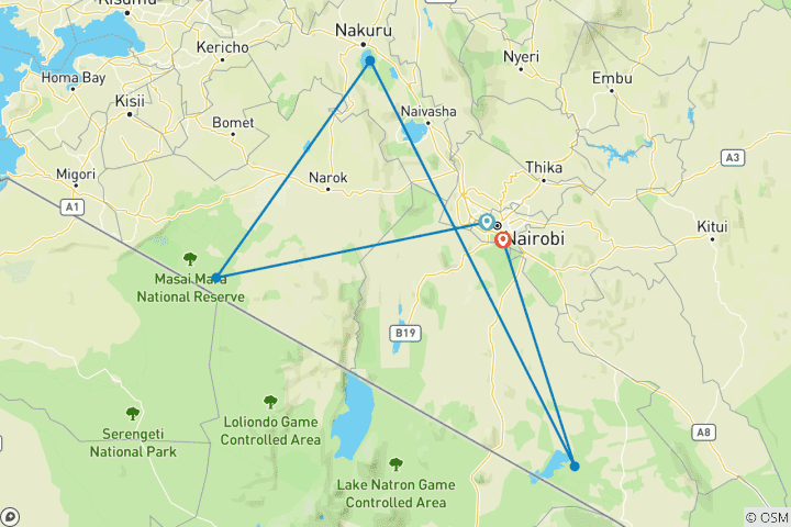 Map of Discover Our Today's Latest 9-Day Group Safari in Kenya: The Most Affordable Shared Kenya Safari Package for 2025 & 2026