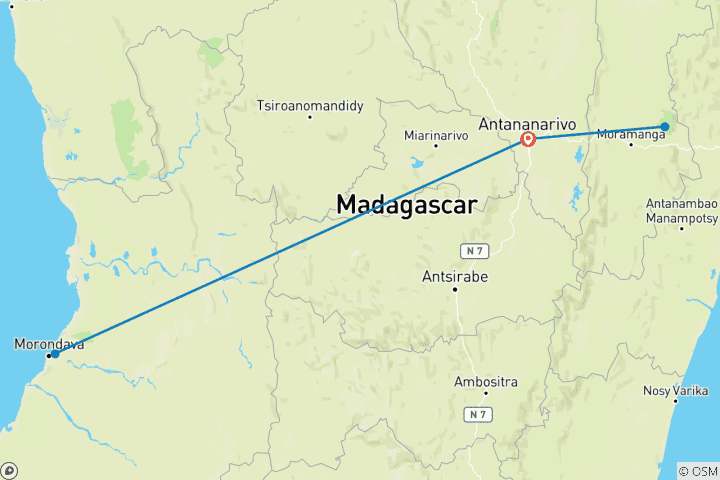 Karte von Madagaskar Lemuren & Baobabs