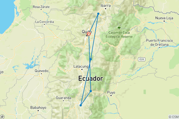 Mapa de 9 días Ecuador Recorriendo Haciendas