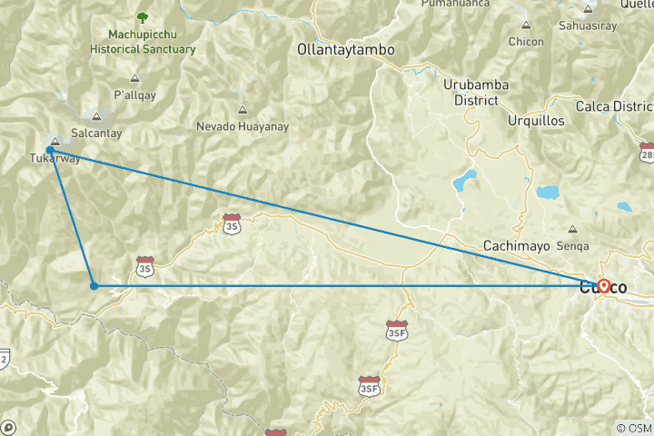 Carte du circuit Lac Humantay - journée complète