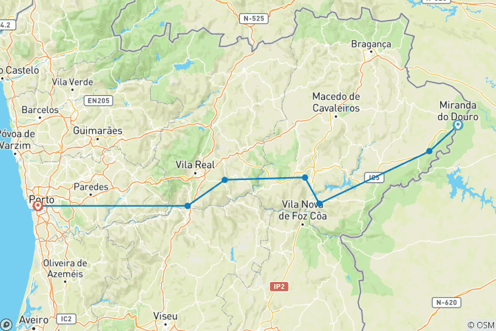 Mapa de Tour en E-Bike por el Valle del Duero - Autoguiado