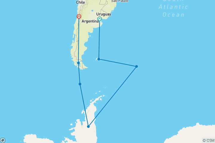 Mapa de Vuelve la vida - expedición primaveral a la Antártida