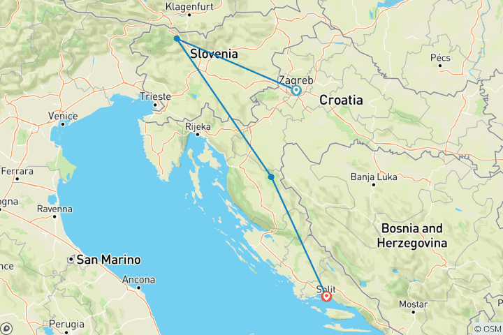 Carte du circuit CROATIE EXPRESS