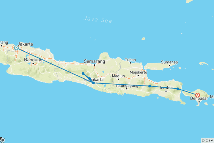 Map of From Jakarta : Best Highlight Java Trip : Private Tour