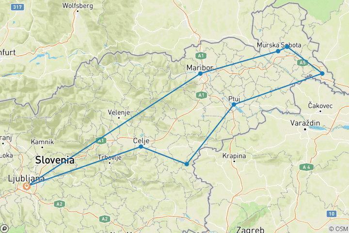 Map of EASTERN SLOVENIA - ULTIMATE COMFORT