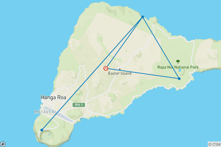 Carte du circuit 7 jours à la découverte de la mystique île de Pâques