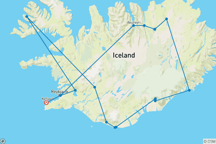 Carte du circuit Into the Wild : l'aventure islandaise dans une tente sur le toit