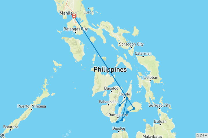 Map of Amazing Private Family Adventure in the Philippines