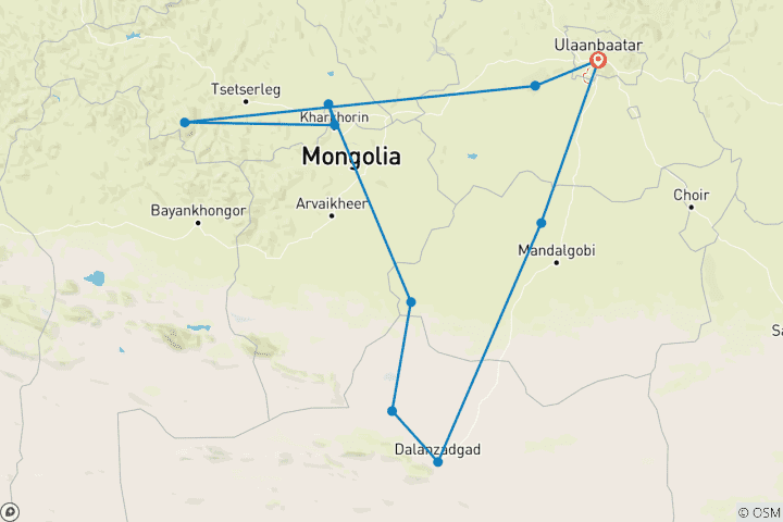 Map of Mongolia Explorer (Nadaam)