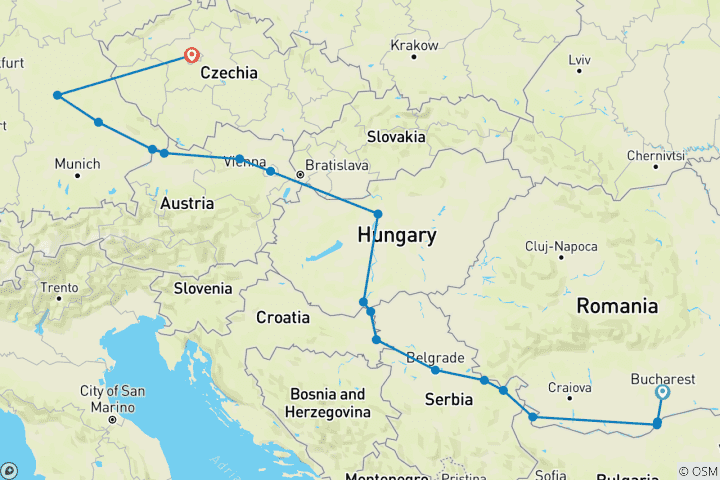 Map of Portraits of Eastern Europe (2025) (Bucharest to Prague, 2025)