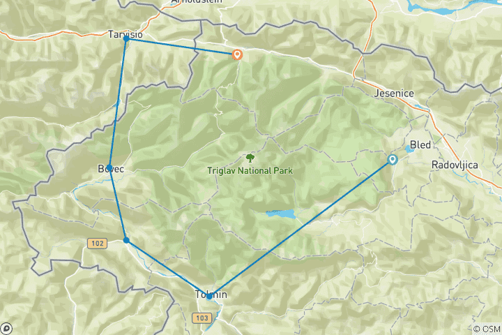 Map of Juliana Trail hike, self guided