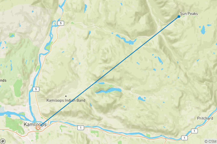 Carte du circuit Ski en Colombie-Britannique : Sun Peaks Resort