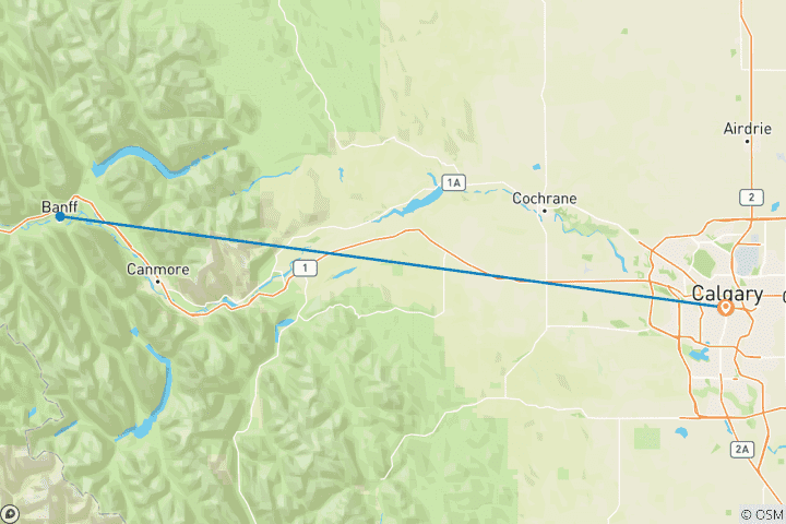 Carte du circuit Ski dans les Rocheuses canadiennes : Parc National de Banff